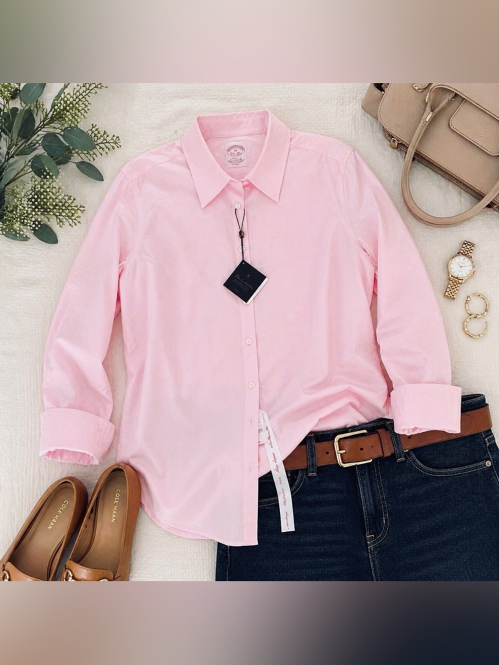 Brooks Brothers Pink Non-Iron Stretch Shirt 16 Classic Fit NWT Women’s